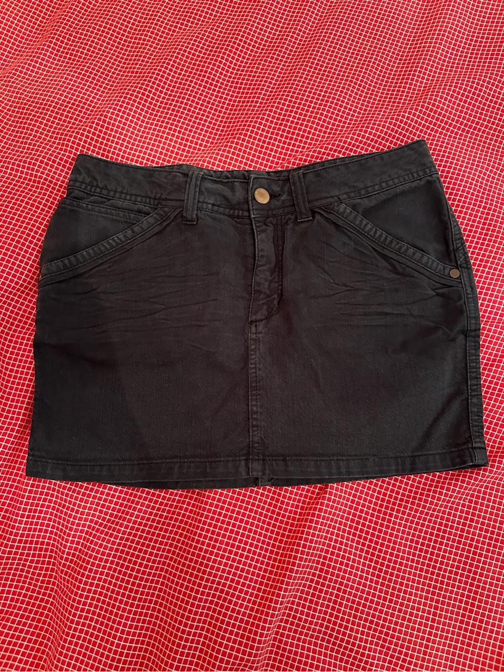 H&M Vintage Y2K Black Denim Micro Mini Skirt
